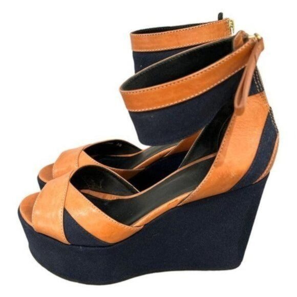 Pierre Hardy Leather Platform Wedges - Picture 1 of 8
